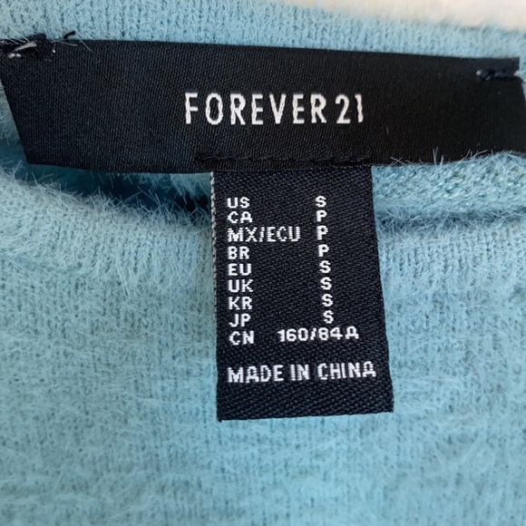 Forever 21 dusty blue sweater with cinched waist size small - Picture 3 of 4